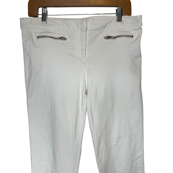 Veronica Beard Skinny Zip Pocket Denim Trousers White size 10 - Picture 3 of 6